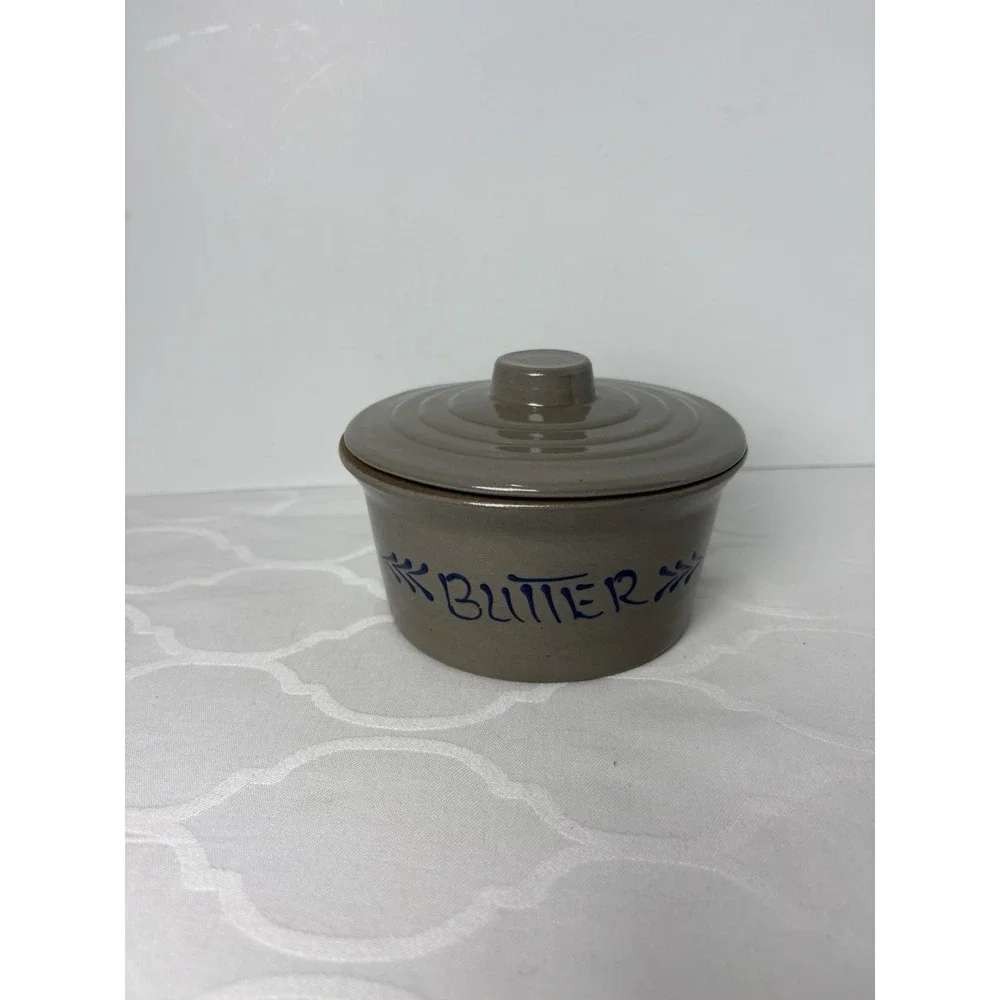 Beaumont Brothers Pottery (BBP) Butter Crock Bowl Stoneware W/Lid Signed 1995